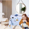 Wlemoe Kp home mėlyna pvc valoma staltiesė - stačiakampė aliejinė staltiesė vaikams 200 x 140 cm - vandeniui atspari plastikinė raketų kosmoso staltiesė vidaus patalpoms - vinilinė aliejinė staltiesė vaikams