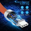 Wlgq Usb C į C Pd100w silikoninis greito įkrovimo kabelis, Usb 2.0 480m/s duomenų kabelis, C sąsajos nešiojamojo kompiuterio įkrovimo kabelis (oranžinis 1m)