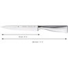 Wmf filėavimo peilis grand gourmet, ilgis 28,5 cm, ašmenų ilgis 16 cm, performance cut, pagamintas vokietijoje, kaltas specialus ašmenų plienas, nerūdijančio plieno rankena
