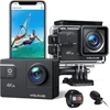 Wolfang ga300 veiksmo kamera 4k 60fps, 24 mp povandeninė kamera, wifi 24mp atspari vandeniui 2.0 ice vaizdo stabilizatorius, jutiklinis ekranas šalmo kamera, 8 x priartinimas (išorinis mikrofonas, 2 x 1350 mah baterijos ir priedų rinkinys).