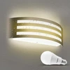 Wondlumi sieninis šviestuvas E27 nerūdijančio plieno Ip44 Led lauko šviestuvas 230 V išlenktas balkono sieninis šviestuvas lauke, įskaitant 1 x 12 W Led šiltai baltą lemputę