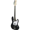 Woodbrass Jb100 elektrinė bosinė gitara, juoda, universalus bosas, idealiai tinkantis pradedantiesiems, Jb korpusas, klevo grifas, rock, pop, funk, country, hard metal