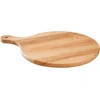 Wooden World - apvali picos lėkštė, medinė pjaustymo lenta su rankena picai patiekti, 35 cm skersmens