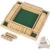 Woodenfun uždaryk dėžę žaidimas 2-4 žaidėjams su 8 kauliukais, medinis stalo žaidimas, vakarėlių žaidimas, kauliukų žaidimas, matematiniai žaidimai vaikams ir suaugusiems