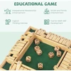 Woodenfun uždaryk dėžę žaidimas 2-4 žaidėjams su 8 kauliukais, medinis stalo žaidimas, vakarėlių žaidimas, kauliukų žaidimas, matematiniai žaidimai vaikams ir suaugusiems