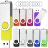 Woooolken usb atmintinė 2 gb, 10 vnt., 2.0 atmintinė su pasukamuoju mechanizmu, metalinė duomenų saugykla, usb atmintinės, 10 vnt. pakuotė (10 spalvų)