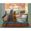 Wowdecor "pasidaryk pats" paveikslai pagal skaičius suaugusiems vaikams mergaitėms, katė, liūtas, arklys, dramblys, 40 x 50 cm, iš anksto atspausdintas drobės aliejinis paveikslas (katė, be rėmo)