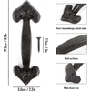 Wvu & Wvo Tvirtos ketinės durų rankenos, 2 vnt. tvarto durų rankena, tamsiai ruda ketinė stumdomų durų rankena, 17 cm ilgio, skirtos pašiūrų durims, garažams, spintelėms, lauko durims