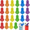 Wzyteu 24 žiedų atidarytuvų rinkinys, plastikinis gėrimų skardinių atidarytuvas, skardinių atidarytuvas kolai, alui, gazuotiems gėrimams (6 spalvos, 8 × 6 cm)