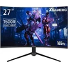 Xgaming lenktas monitorius 27 colių, 1500r, su 165hz Wqhd (2560x1440), 1ms Mprt, Amd Freesync, Hdr, akių apsauga, monitorius 144hz, Vesa montavimas, Displayport2.0, Hdmi1.4