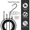 Xinmeng X Mambasnake C01 spiralinis klaviatūros kabelis, type-c į usb-a hyperspeed linija su 8 khz grįžimo dažniu žaidimų klaviatūrai, tpu custom usb-c kabelis su metaline aviacija, pc/phone juodas