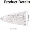 Xiwupo Parabolės trafaretas, įprastos parabolės trafaretas, įprasta parabolė, parabolės trafaretas, parabolės liniuotė, parabolinis trafaretas matematikai, skirtas studentams, biurui, dizainerių piešimui, 1 vnt.
