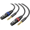 Xlr Moteriškas į 6.35 mm Trs Kabelis, 3m, 2 vnt.