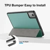Xlttong dėklas, skirtas Lenovo Tab M11 11 colių 2024, palaiko automatinį pažadinimą/užmigdymą, trigubas stovas su rašiklio laikikliu, itin plonas dirbtinės odos išmanusis dėklas (žalias)