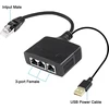 Xmsjsiy Ethernet skirstytuvas 1 į 3 interneto ethernet jungiklis Rj45 į 3 tinklo skirstytuvo adapterio keitiklis 100 Mbps didelio greičio Lan skirstytuvas, skirtas Cat5/5e/6/7/8 (1 Mâle à 3 Femelle)
