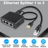 Xmsjsiy Ethernet skirstytuvas 1 į 3 interneto ethernet jungiklis Rj45 į 3 tinklo skirstytuvo adapterio keitiklis 100 Mbps didelio greičio Lan skirstytuvas, skirtas Cat5/5e/6/7/8 (1 Mâle à 3 Femelle)