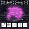 Pakabinamas šviestuvas Xo širdies neoninės iškabos, neoninės šviesos sienų dekorui rožinės Xo Led iškabos reguliuojamos neoninės lempos miegamajam maitinamos Usb šviečiančios iškabos žaidimų kambariui namų vakarėliui baro gimtadienio dekorui