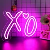 Pakabinamas šviestuvas Xo širdies neoninės iškabos, neoninės šviesos sienų dekorui rožinės Xo Led iškabos reguliuojamos neoninės lempos miegamajam maitinamos Usb šviečiančios iškabos žaidimų kambariui namų vakarėliui baro gimtadienio dekorui