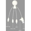 Xoopar Mr Bio 4-in-1 Usb laidas su skirtingais jungtimis, baltas
