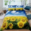 Xpingo vaikiškas patalynės komplektas „sunflower“ 135 x 200 cm, 2 dalių, berniukams ir mergaitėms, 100% mikropluoštas, minkštas vasarą, šiltas žiemą, 3d gėlės, antklodės užvalkalas su pagalvių užvalkalais 80 x 80 cm