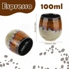 Xtdmj Espresso puodeliai 4 x 100 ml espresso puodelių rinkinys, rankų darbo porcelianiniai kavos puodeliai, aukštos kokybės storasieniai keraminiai espresso puodeliai, idealūs espresso, mocha, macchiato, arbatai