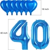 Xxl folinis balionas 40-ajam gimtadieniui, folinis balionas numeris 40, folinis balionas numeris 40 mėlynas, balionai numeris 40, skaičius 40 balionas mėlynas vyrui moteriai, folinis balionas 40 colių gimtadienio dekoravimo balionas numeris 40