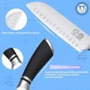 Xyj 7 colių virtuvinis peilis nerūdijančio plieno skaldytuvas daržovių mėsos pjaustymo peilis, virtuvės įrankiai, japoniškas santoku peilis su dėklu, krašto apsauga
