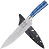 Xyj Authentic Since 1986, japoniškas šefo peilis 8 colių vein damascus rašto nerūdijančio plieno pjaustymo peilis, virtuvės įrankis, profesionalus šefo peilis su dėklu, skirtas stovyklavimui lauke ir kepsninei