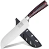 Xyj profesionalus japoniškas santoku peilis su plastikine įmaute, 17,78 cm daržovių virtuvinis peilis, nerūdijantis plienas, peilis mėsai pjaustyti, pakka medienos rankena, mėsmalė stovyklavimui lauke