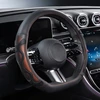 Yamlten silikoninės odos sujungimo automobilio vairo užvalkalas, neslystantis, laidus orui, apsaugantis nuo karščio automobilio vairo užvalkalas, 38 cm / 14,96 colio sportinio vairo apsauga, D formos universalus, oranžinis
