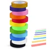 Yanbous Cancer maskavimo juostos rinkinys, 12 ritinėlių, 15 mm x 13 m, spalvinga Cancer maskavimo juosta dekoratyviniams amatams, iškarpų albumams, purškimui, dažymui, renovacijai