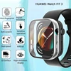 Yaodle dėklas, skirtas huawei watch fit 3, apsauginis dėklas, pc itin plonas hd grūdintas stiklas, atsparus įbrėžimams 360° visapusiška ekrano apsauga (through)