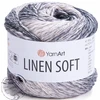 Yarnart Linen Soft 7406 - daugiaspalviai lininiai siūlai