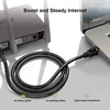 Yauhody Cat 8 Lan kabelis, 5 m, Ethernet kabelis, 40 Gbps 2000 Mhz S/ftp tinklo kabelis, Gigabit interneto kabelis, Rj45 jungiamasis kabelis maršrutizatoriui, modemui, televizoriui, kompiuteriui, jungikliui, Ps5, nešiojamam kompiuteriui (juodas 5 m)