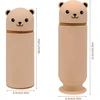 Yhskjcd Kawaii penalas, penalas su užtrauktuku, pastatomas penalas, penalas meškiukas, 2-in-1 penalas, animacinis penalas, mokyklai, namams, biuro reikmenims, rudas, mielas
