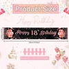 Yianhien 18-ojo gimtadienio stalo takelis, blizgus rožinio aukso stalo takelis 18-osioms mergaitėms, "happy Birthday" stalo takelis, gimtadienio dekoracija, stalo dekoracija, vakarėlio dekoracija, 180 x 35 cm