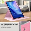 Yiernuo dėklas, skirtas Lenovo Tab M11 11 colių planšetiniam kompiuteriui Tb330fu 2024, 360° pasukamas, skaidrus galinis dangtelis, apsauginis dėklas su automatiniu miego/pabudimo režimu, rožinis