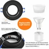 Yindalux led įleidžiamas prožektorius 230 v reguliuojamas led spot 5 w ip44 3cct įleidžiami prožektoriai su nuimamu led moduliu šiltai balta neutrali balta šaltai balta įleidžiami šviestuvai 68-80 mm skylės dydis juodas