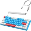 Yindiao T8 60% žaidimų klaviatūra, 68 klavišai, kompaktiška, laidinė, mechaninė mini klaviatūra su 18 Chroma Rgb apšvietimu, raudoni jungikliai, Usb-c spiralinis klaviatūros kabelis, skirta Pc, Mac, šviesiai pilka
