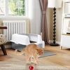 Yitahome Nerūdijančio plieno kraiko dėžė katėms 30 L Xxl itin didelė kraiko dėžė katėms, neslystantis aukštas kraštas, kilimėlis nuo kraiko, lengvai valoma nelipni danga, 60 x 40 x 30 cm (balta)
