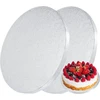 Yiyico torto padėklas 30 cm apvalus torto padėklas 13 mm x 30,48 cm skersmens, 2 vnt. daugkartinio naudojimo torto pagrindo lėkštės tortams transportuoti (sidabrinis)