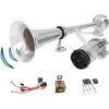 Yiyida automobilio garso signalas vieno trimito 24 V automobilio garso signalas garsus oro signalas automobilio garso signalas laivo garso signalas garsiakalbis sidabro chromo cinko oro signalas su kompresoriumi oro signalas 24 V automobiliui sunkvežimiui