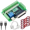 Youmile dc 12-24v cnc breakout sąsajos plokštė 5 ašių mach3 sąsajos kortelė optinio jungiklio plokštė su lygiagretaus prijungimo kabeliu usb kabeliu xh2.54 4p kabeliu žingsninio variklio tvarkyklei mach3