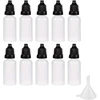 Young Wolf Auto-plaza 50 x ldpe plastikiniai plonasnukiai buteliukai-lašintuvai 15 ml maži tušti spaudžiami buteliukai-lašintuvai, įskaitant 5 x mini piltuvėlių rinkinį