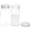 Youngever 12 vnt. 150 ml plastikinių prieskonių indelių rinkinys, permatomi prieskonių konteineriai su purtyklės dangteliais, kvadratiniai prieskonių buteliukai