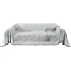 Ystellaa sofa throw blanket 2-seater, 180 x 280 cm, chenille ab sides sofa throw, sofa blankets throw universal, four seasons sofa cover, couch cover with tassel, dark pilkas curve
