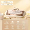 Yunzii C68 belaidė mechaninė klaviatūra, 65% žaidimų klaviatūra Hot Swap, trigubas režimas Bt5.0/2.4g/laidinis, Rgb apšvietimas Nkro, miela katės silikoninė klaviatūra, skirta Win/mac (cocoa Switch, Brown Cat)