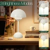 Yuragim Mushroom Lamps stalinė lempa, Led stalinė lempa belaidė baterija, 3000 K - 6000 K moderni dekoratyvinė retro naktinė lempa jutiklinė pritemdoma stalinė lempa Mushroom Lamp su 3 ryškumo režimais, įkraunama