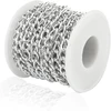 Yurosiay 5 m / ritinys 10 x 6.5 mm grandinėlės amatams, papuošalų grandinėlės iš aliuminio su ritės vytomis grandinėlėmis, bortelių grandinėlės, ritės grandinėlė, metalinė grandinėlė "pasidaryk pats" papuošalų gamybai