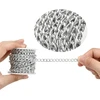 Yurosiay 5 m / ritinys 10 x 6.5 mm grandinėlės amatams, papuošalų grandinėlės iš aliuminio su ritės vytomis grandinėlėmis, bortelių grandinėlės, ritės grandinėlė, metalinė grandinėlė "pasidaryk pats" papuošalų gamybai